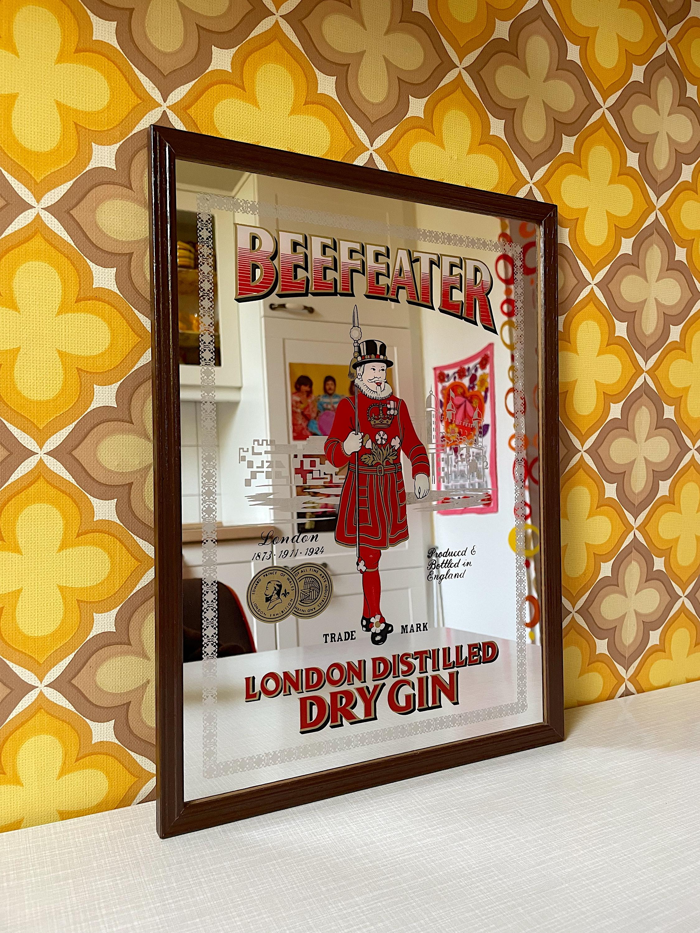 【希少】BEEFEATER  DRY GINアンティーク　パブミラー VINTAGE Beefeater London Distilled Dry Gin Mirror 13” | eBay