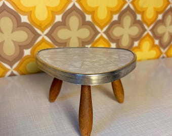 Mini soporte de madera para flores/cactus | Años 50/60 | Mediados de siglo | Vintage