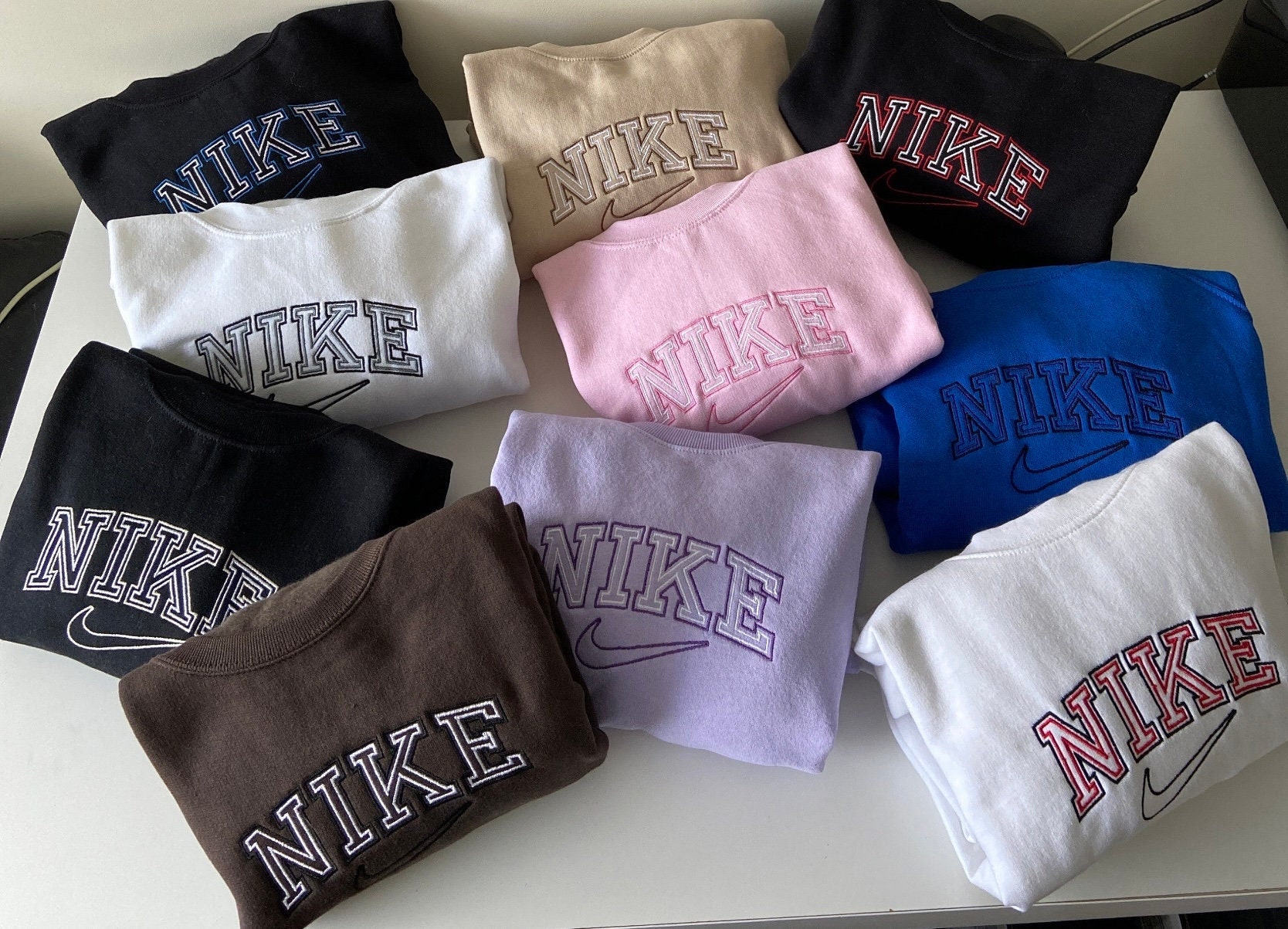 Nike Embroidered Crewneck - Etsy UK