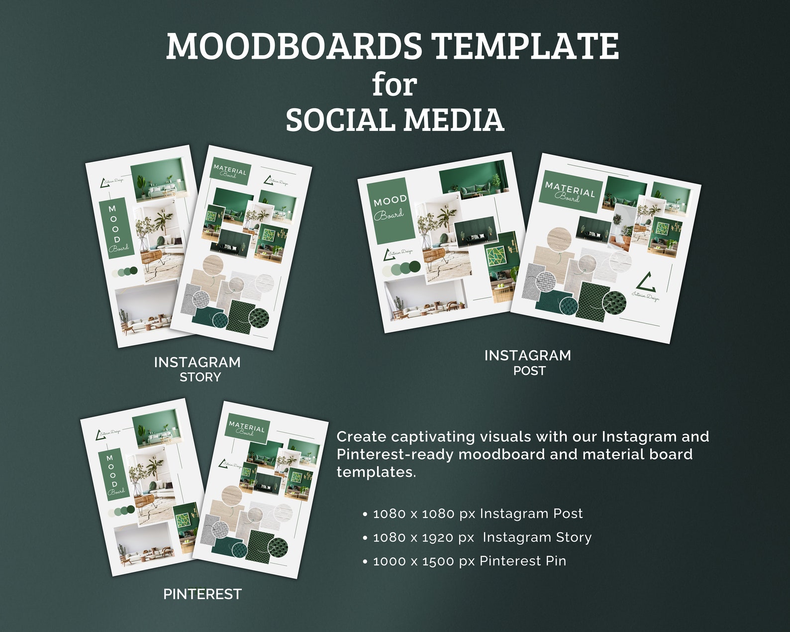 Interior Design Client Presentation, Canva Template, Mood Boards for ...