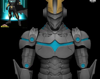 CS1 blindado All Might de My Hero Academia, armadura, casco, máscara, cosplay, archivo STL, modelo de impresión 3D