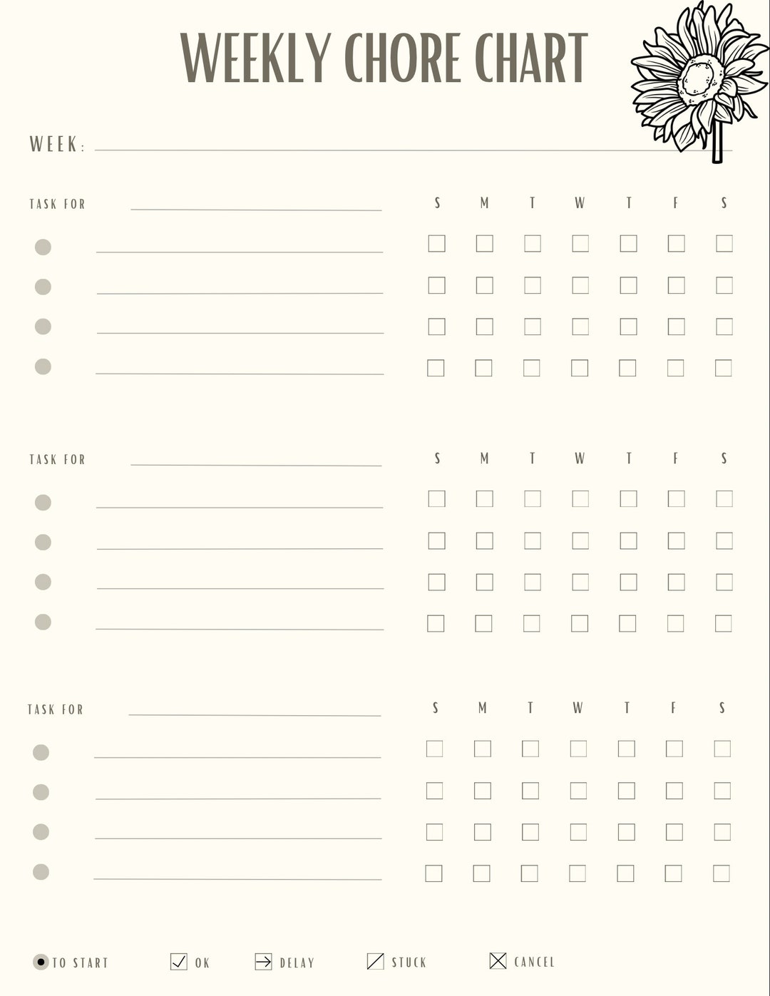 Responsibility Chart, Daily Routine Chart for Kids' Printable Pdf ...