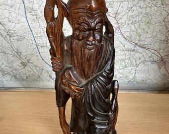 Shoulao Shou Lao Statue Soapstone Chinese God of Longevity