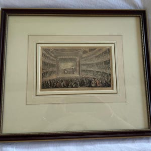 Doctor Syntax at Covent Garden Theatre | 1812 Thomas Rowlandson Hand-Coloured Etching | Antique Framed Print | Georgian Art | 40x34cm