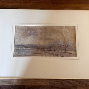 Original Watercolour Tree Landscape, Signed & Dated 1983, Vintage Framed Landscape Painting 50x36cm