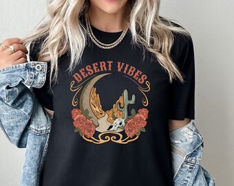 Desert Vibes Western Shirt Desert Camping Shirt Cowgirl Shirt  Cactus Shirt Adventure Shirt