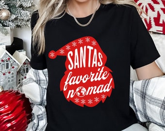 Santa's Favorite Nomad Holiday Road Trip Christmas Travel Shirt