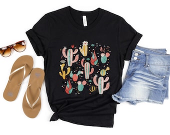 Desert Cactus Graphic T-Shirt, Western Travel Tee