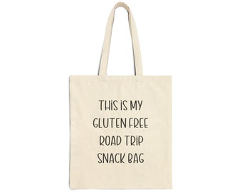 Gluten free Snack Bag Canvas Tote Travel Bag Adventure Tote Road Trip Bag Gift For Travel
