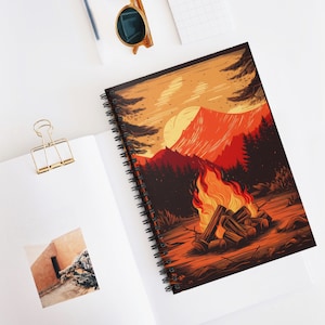 Campfire Notebook Campfire Journal Travel Journal Supplies Travel Gift Back to School Cute Notebook Office Supplies Road Trip Journal Gift