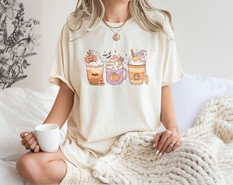 Pumpkin Spice Coffee Fall Shirt Cute Autumn Comfort Colors® Shirt for Pumpkin Patch