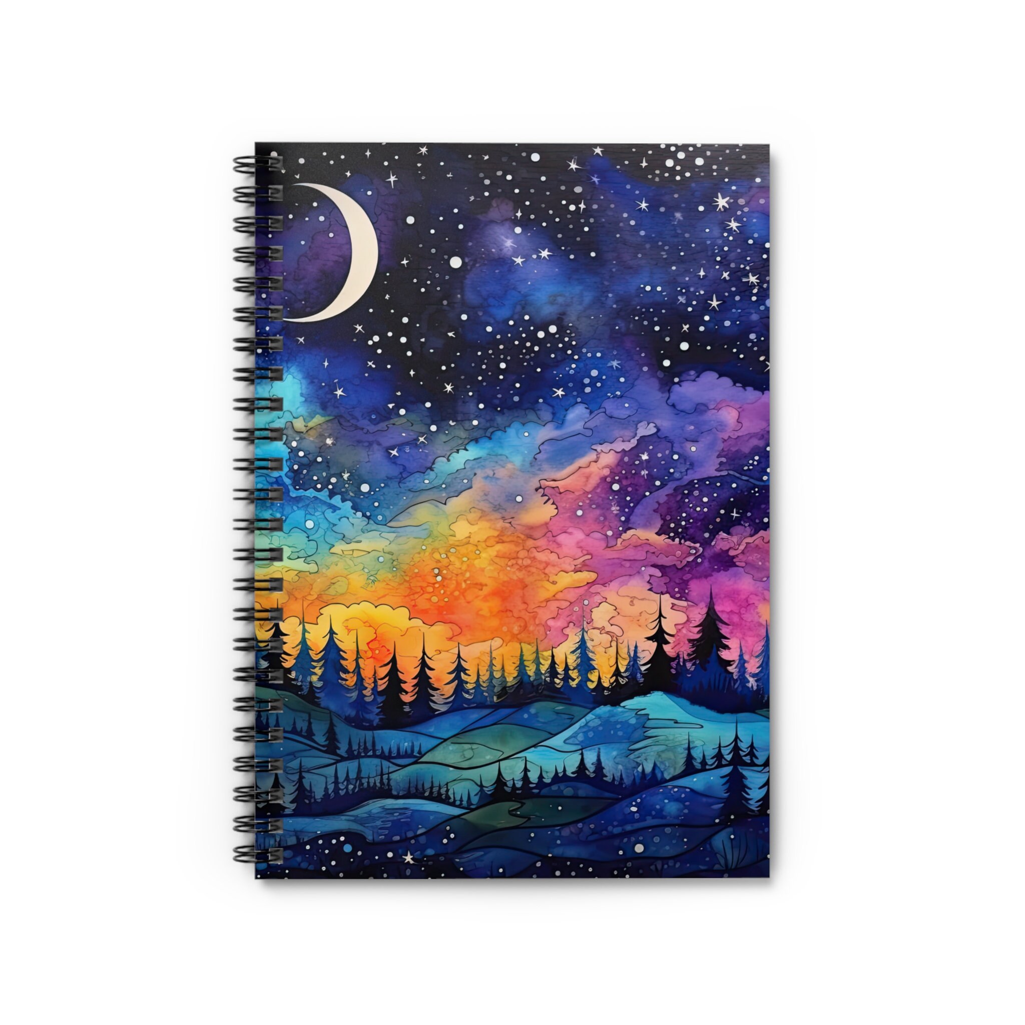 Starry Nights Spiral Notebook: Watercolor Night Sky Journal - Etsy