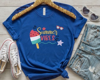Summer Vibes Tshirt, Summer, gift for summer, vacation shirt, travel shirt, summer popsicle