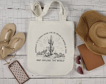Wanderlust Cactus Canvas Tote Bag