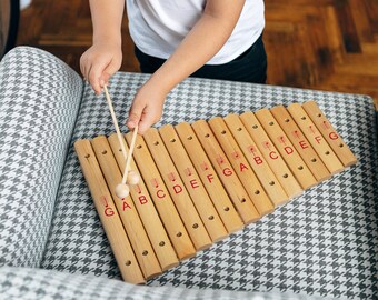 Musical wooden toys for children, Wooden xylophone, Toddler musical instrument, Montessori wooden children's toys, Educational learning toys