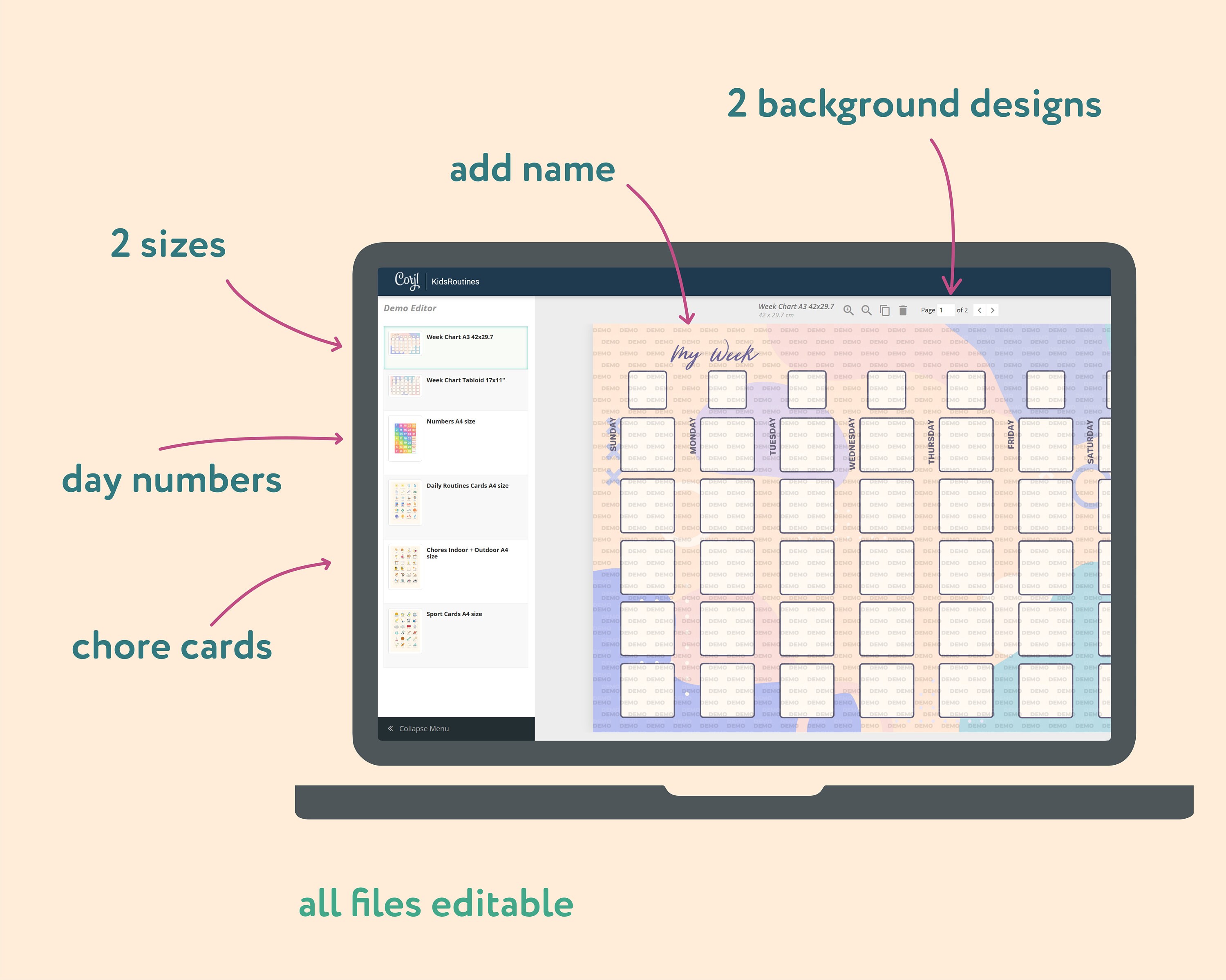 Editable Daily Visual Routine Chart With Routine Cards, Weekly Routine ...