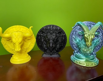 3D Printed Zodiac Statues – 5.5” Tall Astrology Figurines, Detailed Horoscope Decor, Birthday Gift for Zodiac Sign Lovers