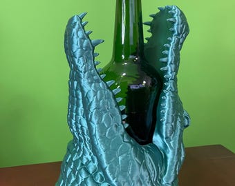 Crocodile Head Wine Bottle Holder, Unique 3D Printed Wine Rack, Funny Bar Decor, Gator Gift for Men,Unique Gift for Wine Lovers