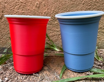 Solo Cup 3D Printed Planter with Drainage, Unique Colorful Indoor Planter Pot Gift, Cute Succulent Plant Pot Gift for Plant Lovers