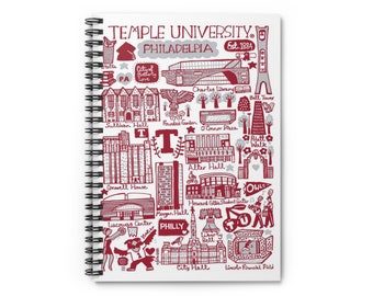 Temple University spiraalvormig notitieboekje | Collegenotitieboekje | Collegemateriaal | Beslissingsdag van het college