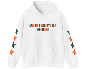 University of Miami Hoodie | College Hooded Sweatshirt | Tailgate Apparel | College Decision Day | Unisex | Unisex