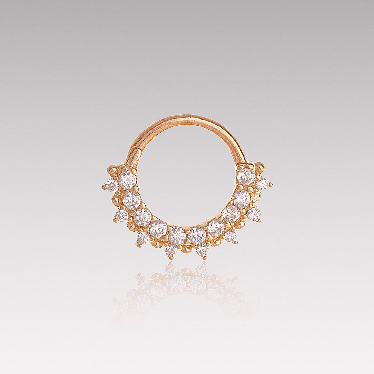 14K Solid Gold Hinge Hoop Earring, 14K Solid Gold Helix Piercing