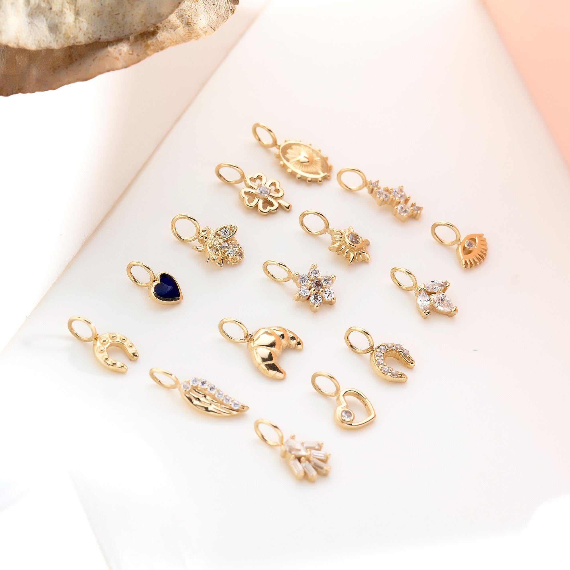 14K Gold Charms for Necklace, Pick Your Solid Gold Charms With Jump ...