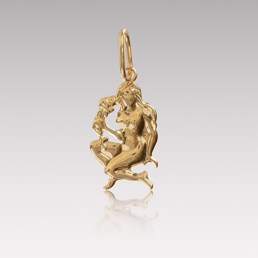 Virgo Zodiac Pendant Necklace in Gold main image 1