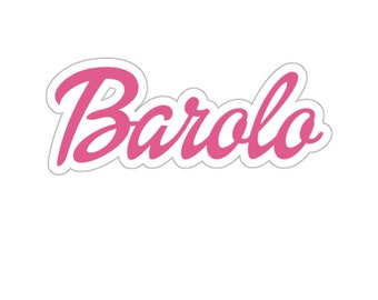 Barolo Wine Barbi Sticker, Italiaanse wijnliefhebber, rode wijn vinyl, sommelier cadeau, roze retro pop, schattig notebook dagboek, Italië Grapevine sticker