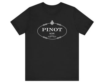 Designer Pinot Noir T-Shirt, Wine Lover, Milan Italian Luxury Fashion, Sommelier Gift, Red Wine, Unisex Black Tee Shirt, Trendy Wine Apparel