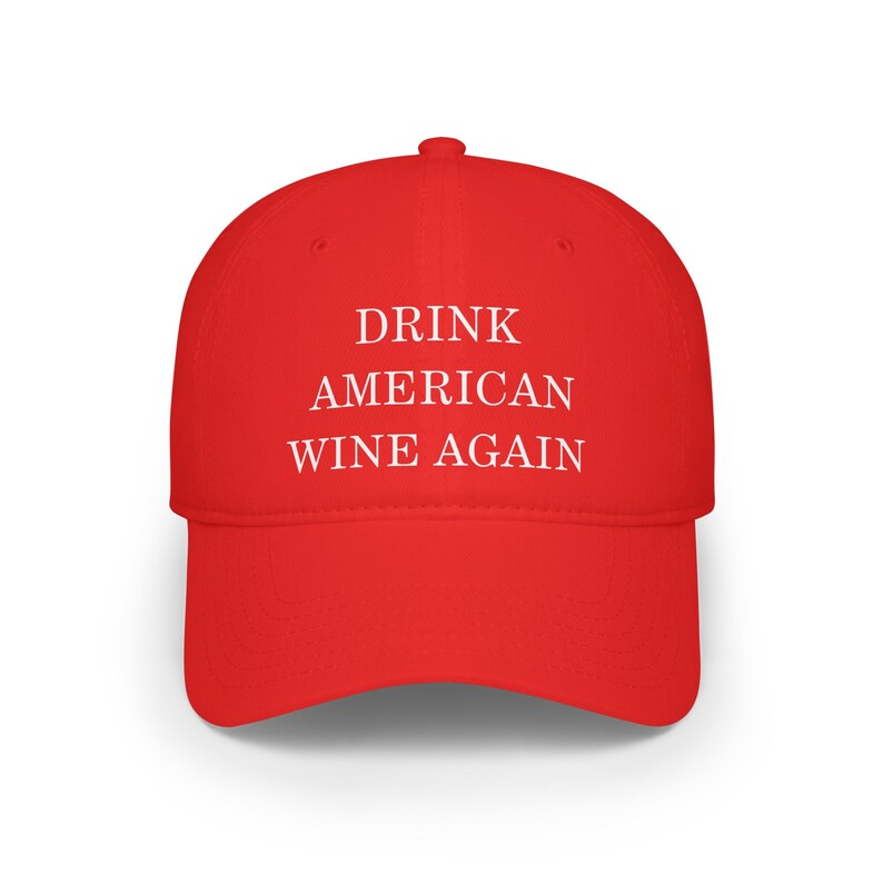 Drink American Wine Again Baseball Cap, Sommelier Gift, Winemaker, Wine Tasting, Wine Shop, Make America Great Again, MAGA Hat, Trump 2024 image 1