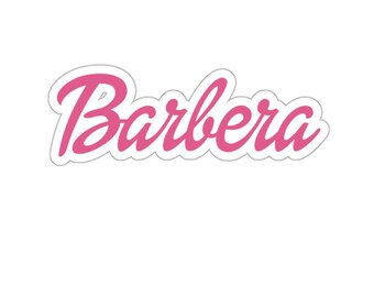 Barbera Wine Barbi Sticker, Italiaanse wijnliefhebber, Sommelier Vinyl Sticker, Rode Wijn, Roze Retro Pop, Kleurrijke Speelse Schattig, Grape Vine Italië