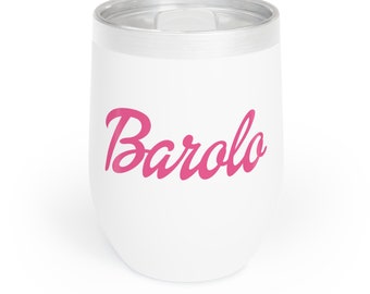 Gobelet à vin Barolo, cadeau pour amateur de vin italien, gobelet à vin en acier inoxydable, verre à vin sans pied, cadeau sommelier, verre à vin portable
