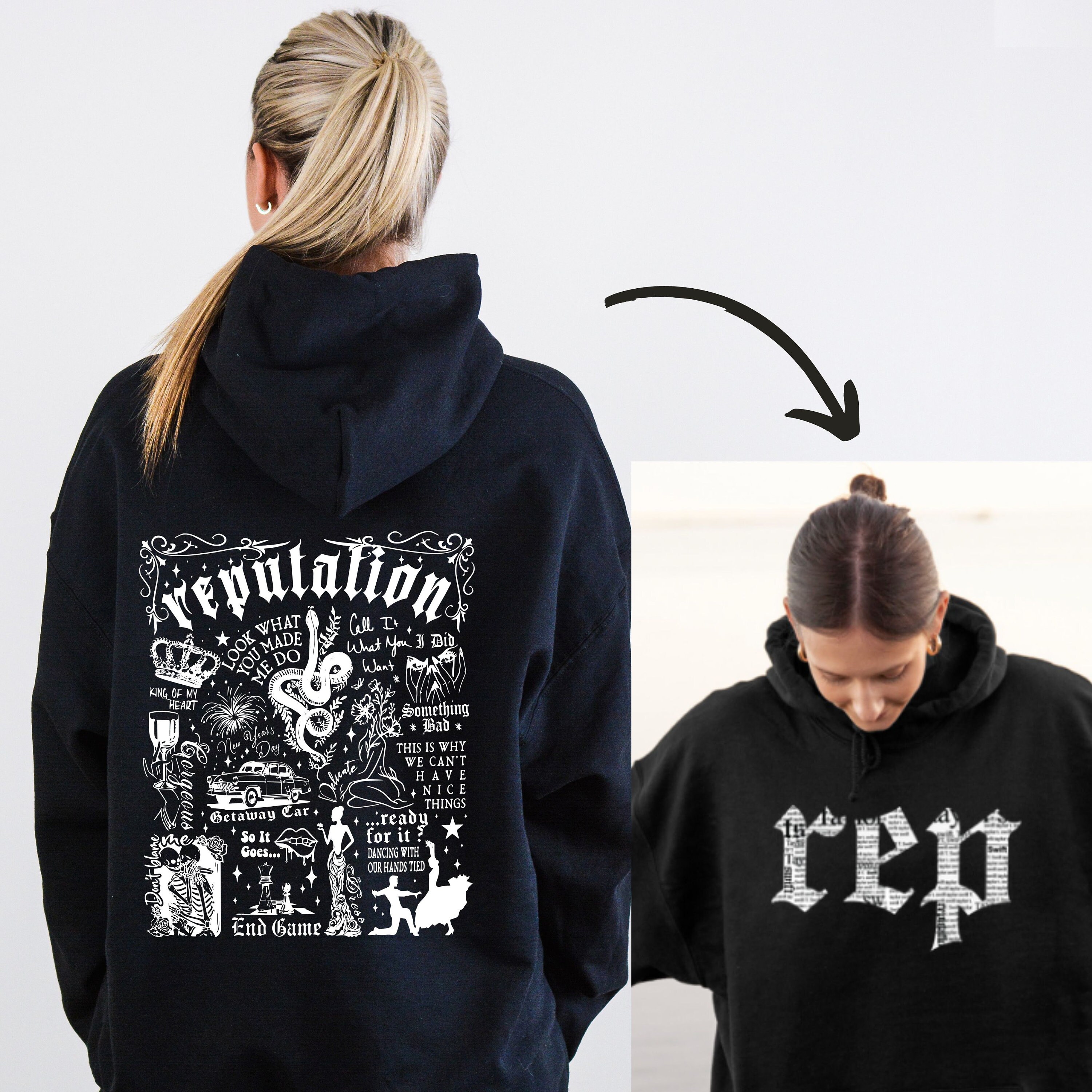 Sudaderas estampadas fanmerch de Taylor Swift reputation hombre swifti