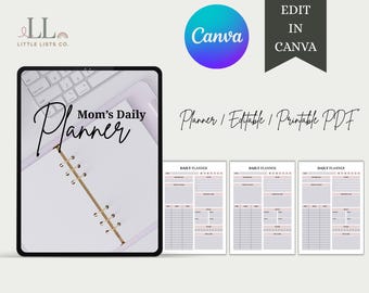 Mom's Daily Planner | Editable Schedule PDF (Digital Download)
