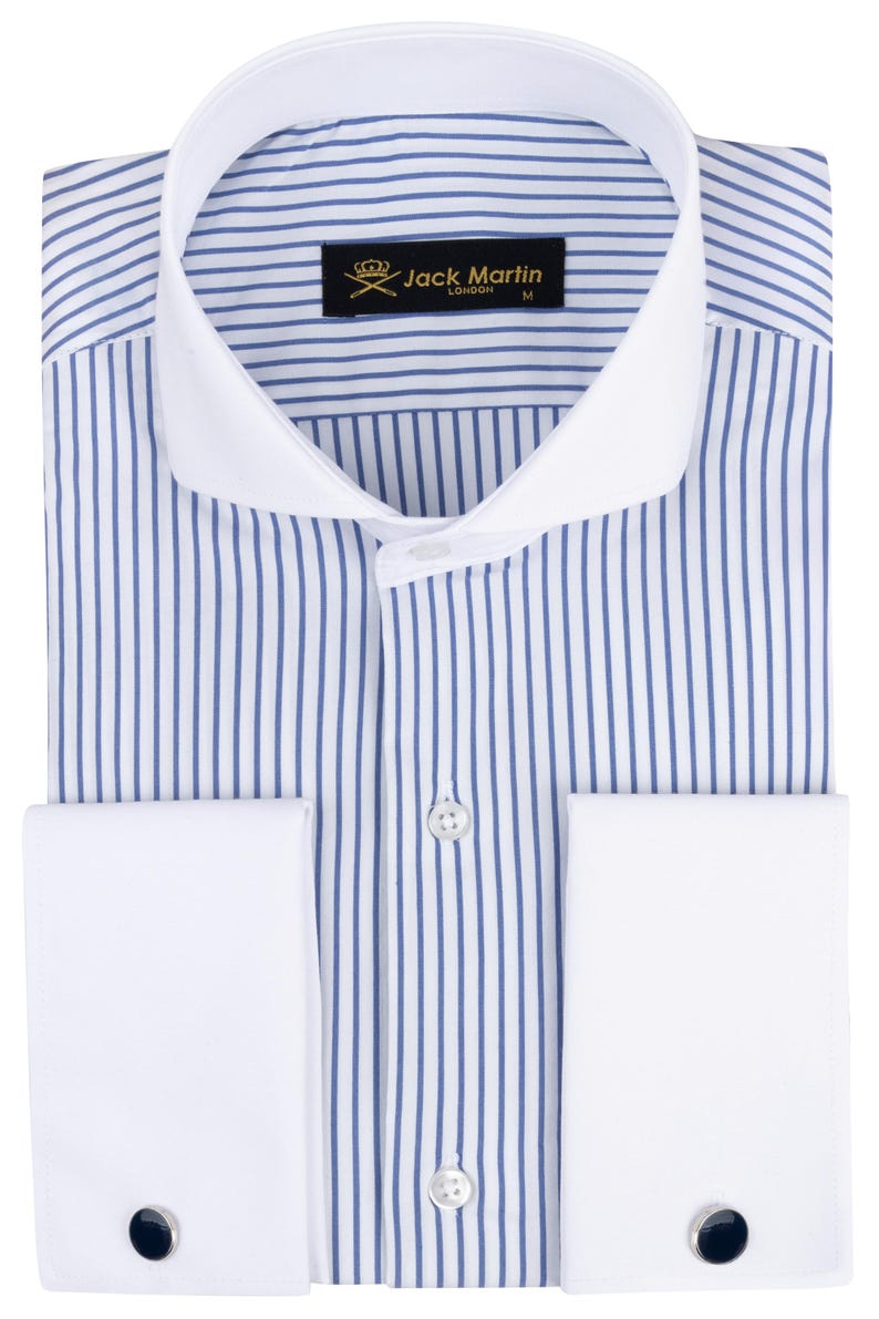 Mens Fashion Dress Shirts and Ties French Blue Colorful Men's Dress Shirt main image 1
