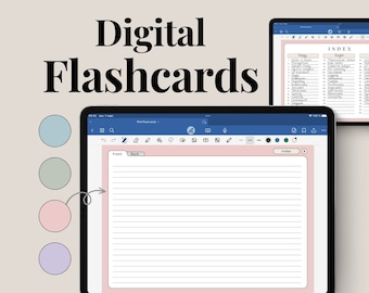 Könnte beinhalten: Satz von vier digitalen Karteikarten mit rosa Hintergrund und linierten Seiten. Die Karteikarten sind hyperverlinkt und können zum Lernen verwendet werden. Das Bild zeigt auch eine Farbpalette mit vier verschiedenen Farben: Blau, Grün, Rosa und Lila.