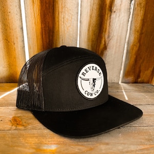 Black 7 Panel Hat