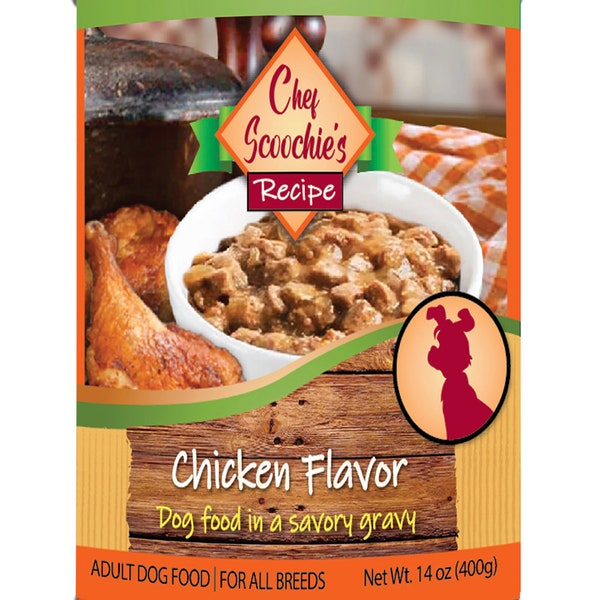 Chef Scoochies Chicken Dog Food in Gravy 14 Ounce Pop Top Can