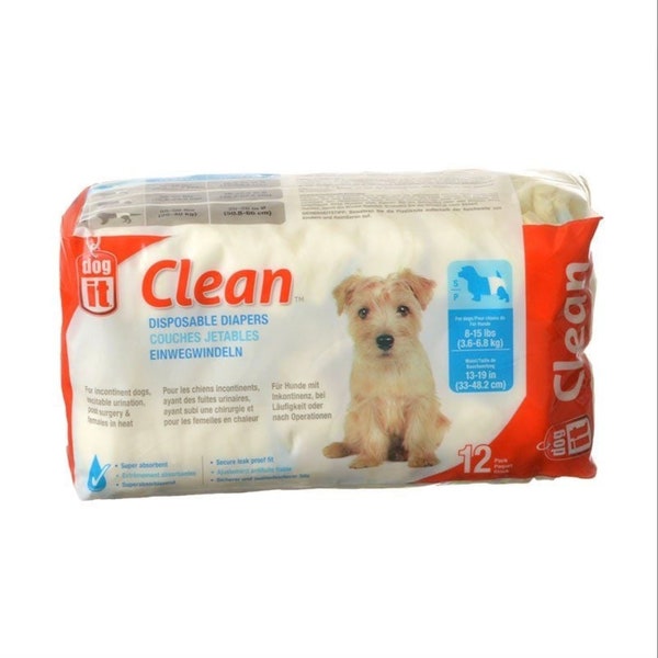 Dog It Clean Disposable Diapers -12 Pack