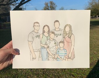 Personalized 9 x 12 Watercolor Painting (Multi-person)