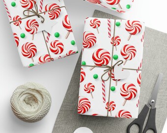 Christmas Peppermint Hard-Candy Christmas - Christmas Wrapping Paper