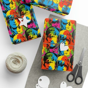 Andy Warhol Men&#39;s Faces Pop Art Wrapping Paper