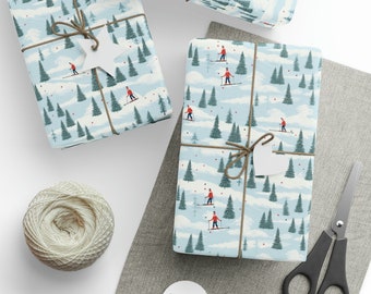 Winter Wonderland Ski Slopes Gift Wrap - Winter Skiing Wrapping Paper