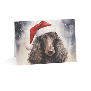 Standard Poodle Santa Paws Christmas Card - Dog Lover Christmas Greeting Card