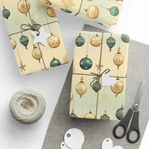 Classic Christmas Ornaments Gift Wrap - Vintage Ornate Ornaments Wrapping Paper