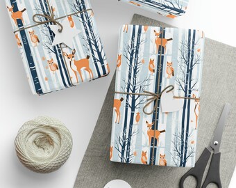 Charming Deer & Woodland Creatures Dream Holiday Gift Wrapping Paper