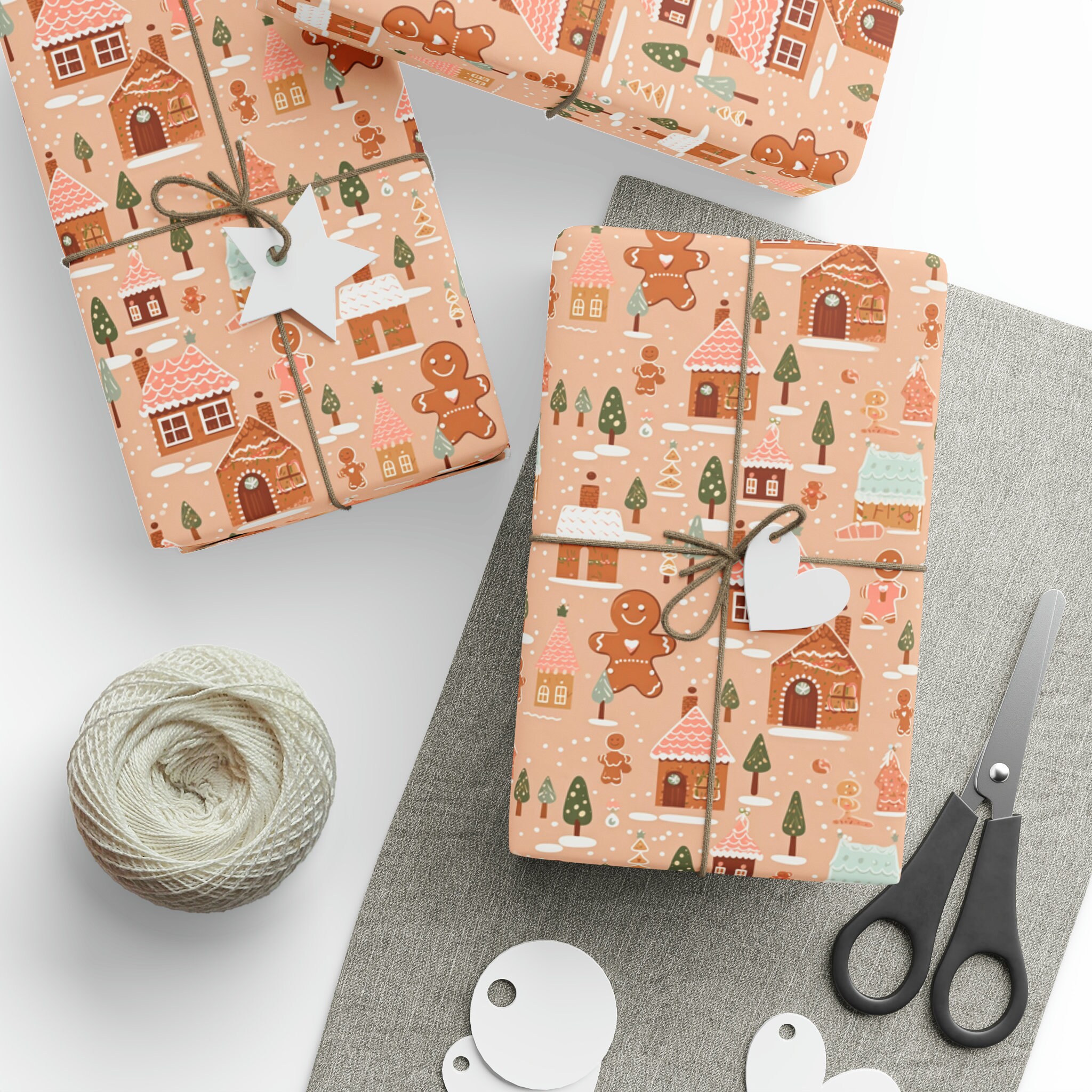 Snowy Gingerbread Magic Gift Wrap Gingerbread Dreams Wrapping Paper