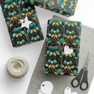 Art Nouveau Flower Pattern Wrapping Paper - A Tribute to Timeless Elegance