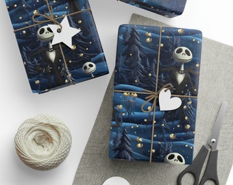 Winter Nightmare Wrapping Paper - Christmas Skeleton Holiday Gift Wrap